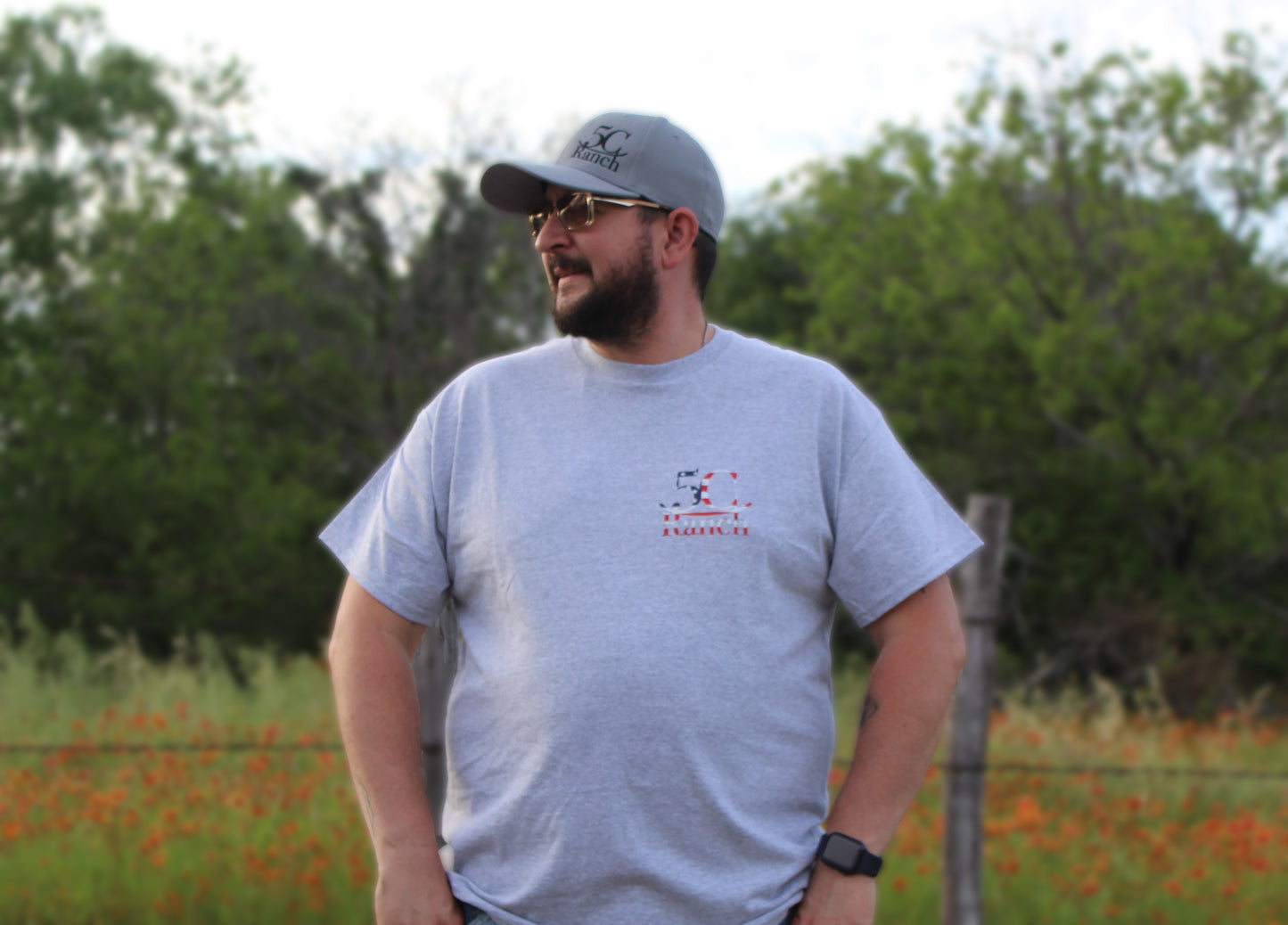 Rockin' 5C Ranch American Flag Tee